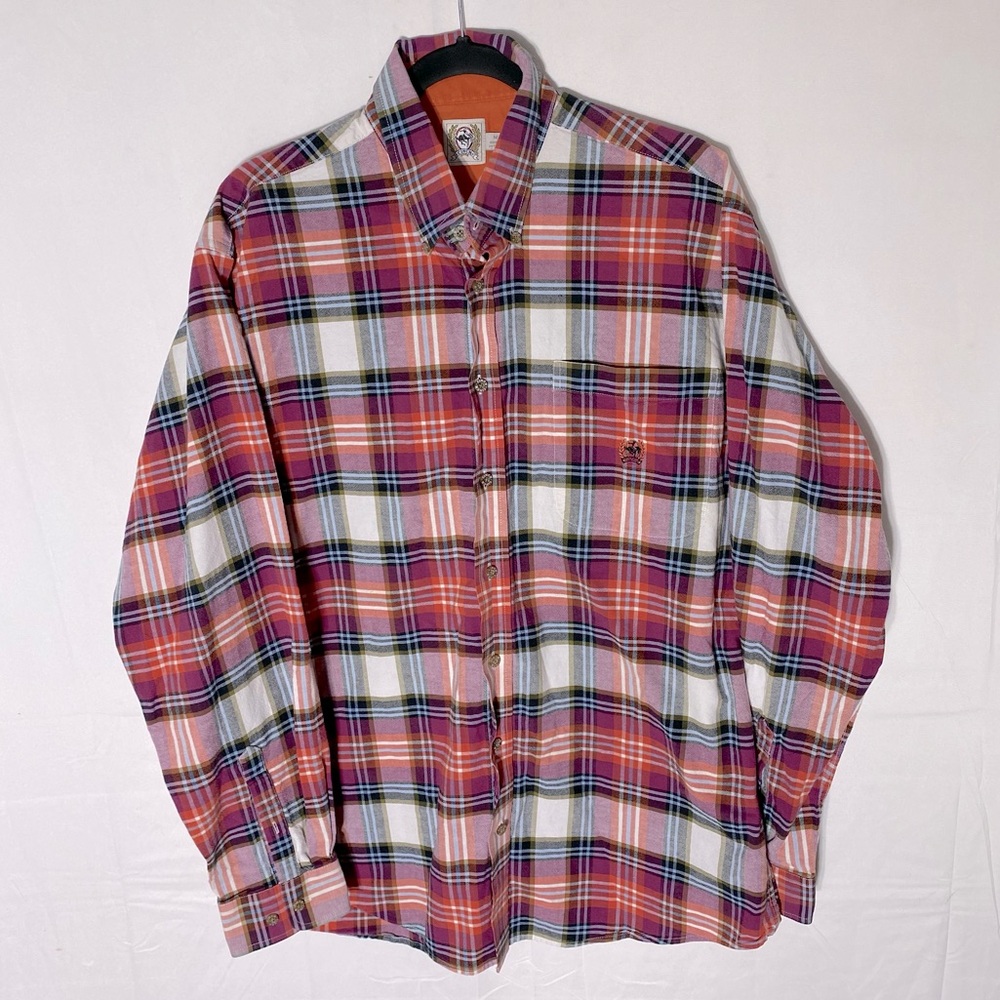 Cinch Pink White Plaid Casual Long Sleeve Button Up Shirt M Western Stampede